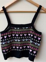 Anthropologie Maeve Sleeveless Cropped Knit Sweater Heart Dove Print Tank Top Photo 0