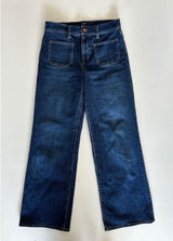 J.Crew Slim Wide-Leg Jeans Dark Wash Patch Pocket Denim CL230 Size 26 Photo 0