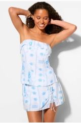Wild Fable NWT 2 Piece Set White Blue Tropical Beach Tube Top (L) & Skort (XL) Photo 0
