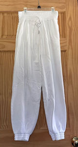 Abercrombie & Fitch drawstring high rise sweatpants white size small NWOT Photo 0