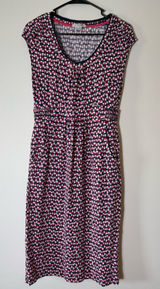 Boden‎ Scoopneck Novelty All Over Print Jersey Dress W/ Pockets Size 8L Photo 0