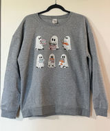 Grey Ghosts Graphic Crewneck Sweatshirt Gray Size L Photo 0