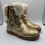 G by Guess Gold Metallic Faux Fur Fold Over Winter Boots Women’s 6 NWOB Photo 0