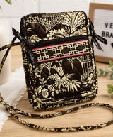 Vera Bradley Mini Hipster Crossbody Brown Imperial Toile Retired Quilted Bag Photo 0