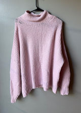 American Eagle Pink Chunky Knit Mock Neck Sweater Women’s XXL Photo 0