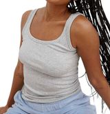 New Aerie Wide Rib Tank Top Medium Heather Gray Size XS Photo 0
