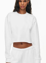 TNA Women's White Cropped Fleece Sweatshirt: Size Small Photo 0