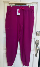 FIGS Zamora Jogger Scrub Pants Dark Magenta Pink Women Size Large Regular NWT Photo 0