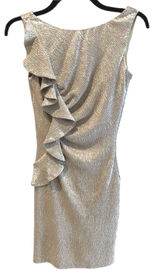 Hailey Logan Cocktail Dress‎ Gold Metallic Ruffle Party Women XS Photo 0