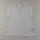 FRAME Tank Top Womens L White V-Neck Sleeveless Organic Pima Cotton Jersey Photo 0