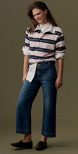 Maeve Anthropologie The Colette Cropped Wide Leg Jeans Dark Wash Denim‎ 28 NEW Photo 0