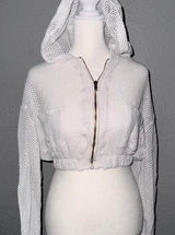 Free People Movement‎ Size XS Fishnet Mesh Cropped White Photo 0