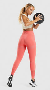 Gymshark Energy Seamless High-Waisted Leggings Coral Pink XXL Photo 0