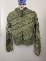 90s Y2K Grunge Full Zip Hoodie Green Forest Goblin Small/Medium Streetwear Photo 0