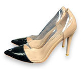 Petit Cadeau Womens Dress Shoe‎ Pumps Clear Black Beige Size 7 Photo 0