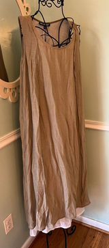 Picadilly Canada‎ Size Small Dress Midi Tan White Layered sleeveless Lagenlook Photo 0