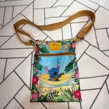 Disney‎ Loungefly Passport Crossbody Bag Purse Blue Lilo and Stitch Tropical Photo 0