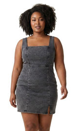 No Boundaries Womens Denim Pinafore Dress Size XL Gray Wash Mini Overall Casual Photo 0