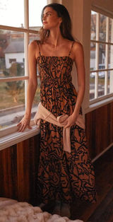 Anthropologie Printed Smocked Sleep Maxi Dress Size Large Photo 0