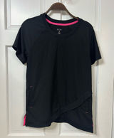 Koi Lite Black Short Sleeve Scrub Top Tee with Pink Trim Photo 0