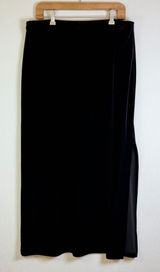Ronni Nicole Women’s Black Velvet Maxi Skirt Y2K Goth Minimalist Stretch Sz L Photo 0
