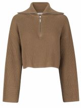 Oval Square Oswant Half Zip Knit. Size M Tan Size M Photo 0