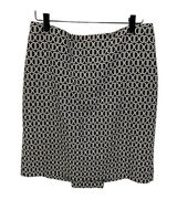 White House Black Market‎ Womens Straight Skirt Geometric Mini Back Slit USA 8 Photo 0