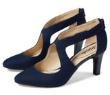 LifeStride Giovanna 2 Pump Faux Suede Cutout Heel Dress‎ Shoe Size 9.5W Navy NWB Photo 0