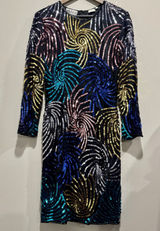 Vintage 80s Sequin Firework Cocktail Dress SweeLo Size 10 Photo 0