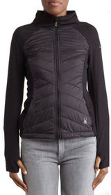 black Spyder Nova Hybrid Sweater Fleece full zip Jacket Gorpcore techwear M Photo 0