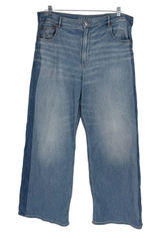American Eagle Super High Rise Baggy Wide Leg Jeans Women's 18 Short Light Wash Photo 0