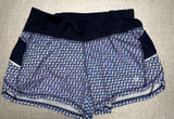 Athleta Vivid Ready Set‎ Go Blue Geometric Print Athletic Running Shorts Size Xs Photo 0