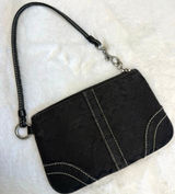 COACH Black Signature Canvas Wristlet Photo 0