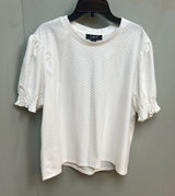 Women's White Textured Top Size XL Photo 0
