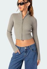 Double Zip Up Cardigan Photo 0