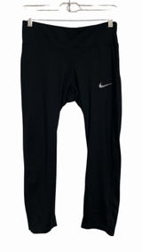 Nike Women Black Dri-FIT Running Crop Leggings Athletic Workout Fitness Pants M‎ Photo 0