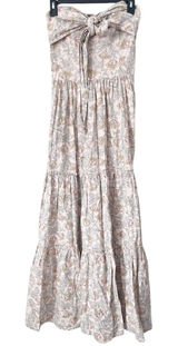 Happy X Nature Floral‎ Bohemian Cotton Strapless Tiered Maxi Dress Size XS Photo 0