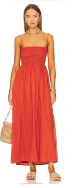 Faithfully the Brand Agolde Smocked Organic Cotton Midi Dress Women’s 6 Photo 0