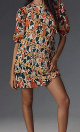 FARM Rio Puff Sleeve Fitted Mini Dress Size XS Petite NWOT Photo 0