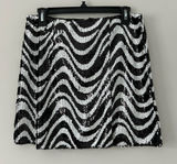 Anthropologie Hutch Black White All Sequin Groovy Wave A Line Mini Skirt M Photo 0