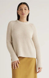 Quince Organic Cotton Fisherman Crew Neck Sweater Speckled Beige Size L Photo 0