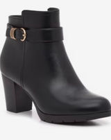 Anne Klein Rowan Bootie Chunky Block Heel Black Size 7.5 M Photo 0