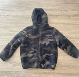 PINK Victoria’s Secret Camo Sherpa Jacket Womens XL Black Fleece Zip Hoodie Photo 0