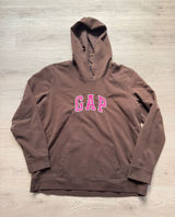 Vintage 2000s Gap Stretch brown pink spellout logo hoodie size XL Photo 0