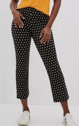 Anthropologie Black Daisy Print Mikayla Cropped Flare Pants Photo 0