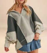 Aemi + Co Grey OverSized Sweatshirt Gray Photo 0