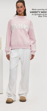 Parke Varsity Mockneck Nostalgia Pink and Blue embroidered! Photo 0