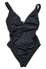 Mynah Black Rio Rainforest One‎ Piece Swimsuit V Neck XS Photo 0