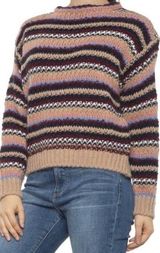Anthropologie Elsamanda Striped Chunky Knit Alpaca Wool Blend Sweater M Medium Photo 0