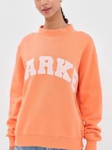 PARKE Varsity Mockneck Sweatshirt Creamsicle Orange + Rose Pink Small/Medium NWT Photo 0